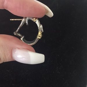 David Yurman earrings.  Silver/Gold with diamonds.